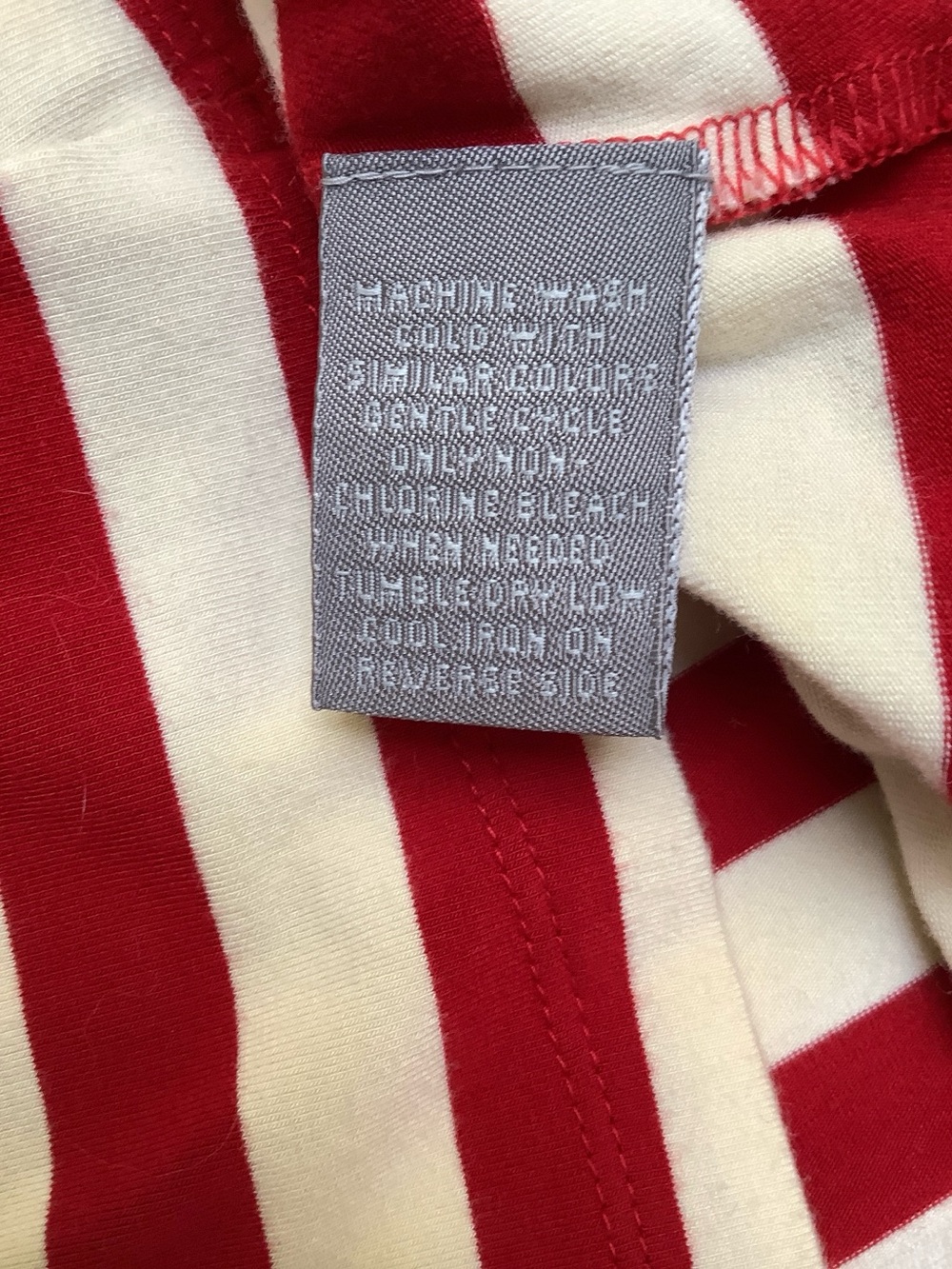 Investments Stretch Shirt Top-Red Cream Stripes-Short Sleeve-Rayon Spandex-XL - Picture 6 of 6